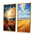 thumbnail image 3 of Designart "Romantic Sunset Amidst Rural Wheatfield I" Meadow Framed Wall Art Set Of 2 - Traditional Yellow Framed Wall Art Set Of 2, 3 of 6