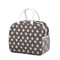 Womens Brown Halloween Ghost Pattern Lunch Box for Work,Insulated Lunch Bag for Women,Loncheras Para Mujer,Leakproof Adult Lunch Bag for Work,Beach,Travel,Picnic,Camping