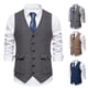 thumbnail image 3 of Chaleco de traje vintage para hombre con bolsillos tridimensionales y botonadura sencilla, 3 of 6