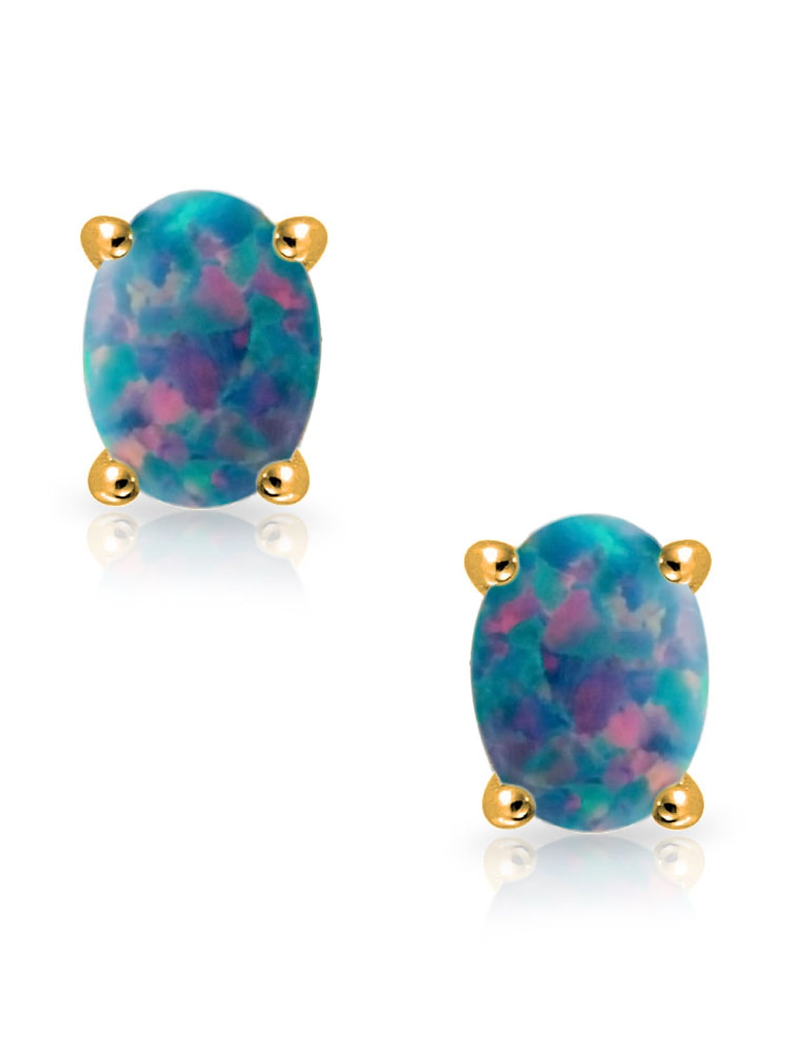 5mm Fiery Black Opal Sterling Silver 925 Gemstone Stud Earrings