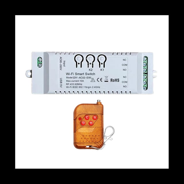Interruptor Inteligente WiFi de 2 Canales Temporizador DIY+Remoto 85-265V WiFi+RF433+BT MóDulo de AutomatizacióN del Hogar para Alexa Google Home IFTT