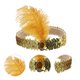 thumbnail image 3 of Ofertas Únicas 1 Pc Diademas de Plumas con Diamante Falso para Mujeres Tono Dorado, 3 of 6