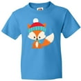 thumbnail image 3 of Inktastic Cute Fox, Fox With Hat And Scarf, Orange Fox Youth T-Shirt, 3 of 5