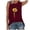 Wine, variant on Women Tank Tops Alphabet Print Casual Sleeveless Tee for Beach Daily Size L