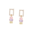 thumbnail image 1 of Aretes Largos Dama Swarovski Multicolor Pastel Oro 14K Lam dorado Unitalla, 1 of 7