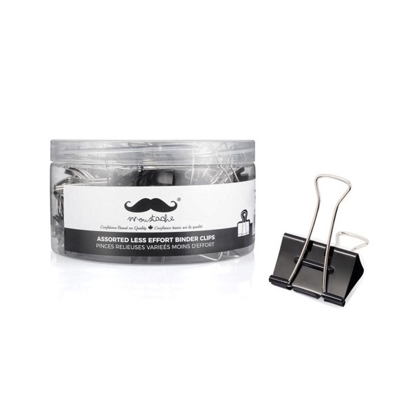 Moustache Pinces pour Reliure, Noir, 20 Unités