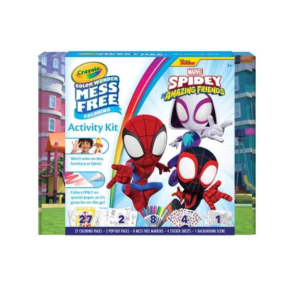 Crayola Color Wonder Spidey and His Amazing Friends, Mess Free Spidey Coloring Set, Spiderman Gifts for Kids & Toddlers