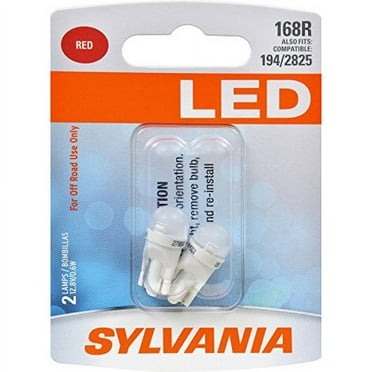 Sylvania 168 Red LED Auto Mini Light Bulb, Pack of 2.