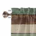 thumbnail image 5 of Tier Curtains 45 Inches Long, Green Brown Window Treatment Curtain Drapes, Country Wood Grain Abstract Stripe Window Half Privacy Curtains for Bedroom Bathroom, 42"x45", 2 Panels, 5 of 7
