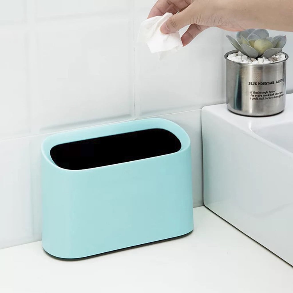 Modern Oval ShatterResistant Plastic Small Trash Can Wastebasket