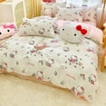 thumbnail image 4 of Sanrio Hello Kitty Bedding Set Cute Cotton Four Piece Double Queen Size  Bed Linens Pillowcase Girl Dorm Bedclothes Home Textile, 4 of 9