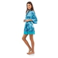 thumbnail image 3 of Ashford & Brooks Women's Satin Kimono Bridesmaid Short Robe - Silky Bathrobe with Pockets, 3 of 5