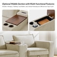 thumbnail image 3 of Modern Modular Sectional Sofa with 2 Versatile Consoles 8-Seater Storage Chenille Couch for Living Room Beige, 3 of 9