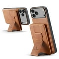 thumbnail image 2 of Wallet Case for iPhone 17 Pro Max, Removable Magnetic Back Cover Compatible with MagSafe, Premium PU Leather Slim Shockproof Phone Case with Detachable Card Holder Kickstand,Brown, 2 of 12