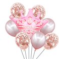 thumbnail image 3 of Juego de globos de látex de aluminio, decoración de fiesta de cumpleaños, boda, Baby Shower, corona de princesa, rosa, rosa, azul, medio, 1 Juego, 3 of 4