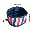 thumbnail image 3 of Aoznliie Dog Bowls, Patriotic Collapsible Woven Fabric Bowl with Carry Hook, 6x6x4 inch Portable Dog Water Bowl for Camping Walking, Red White Blue, 3 of 7