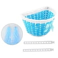 thumbnail image 2 of Children Bike Basket Kids Bicycle Front Basket with Ribbon Bow Handmade Woven Storage Basket for Toddlers Boys Girls Durable Easy to Install Bicycle, 2 of 5