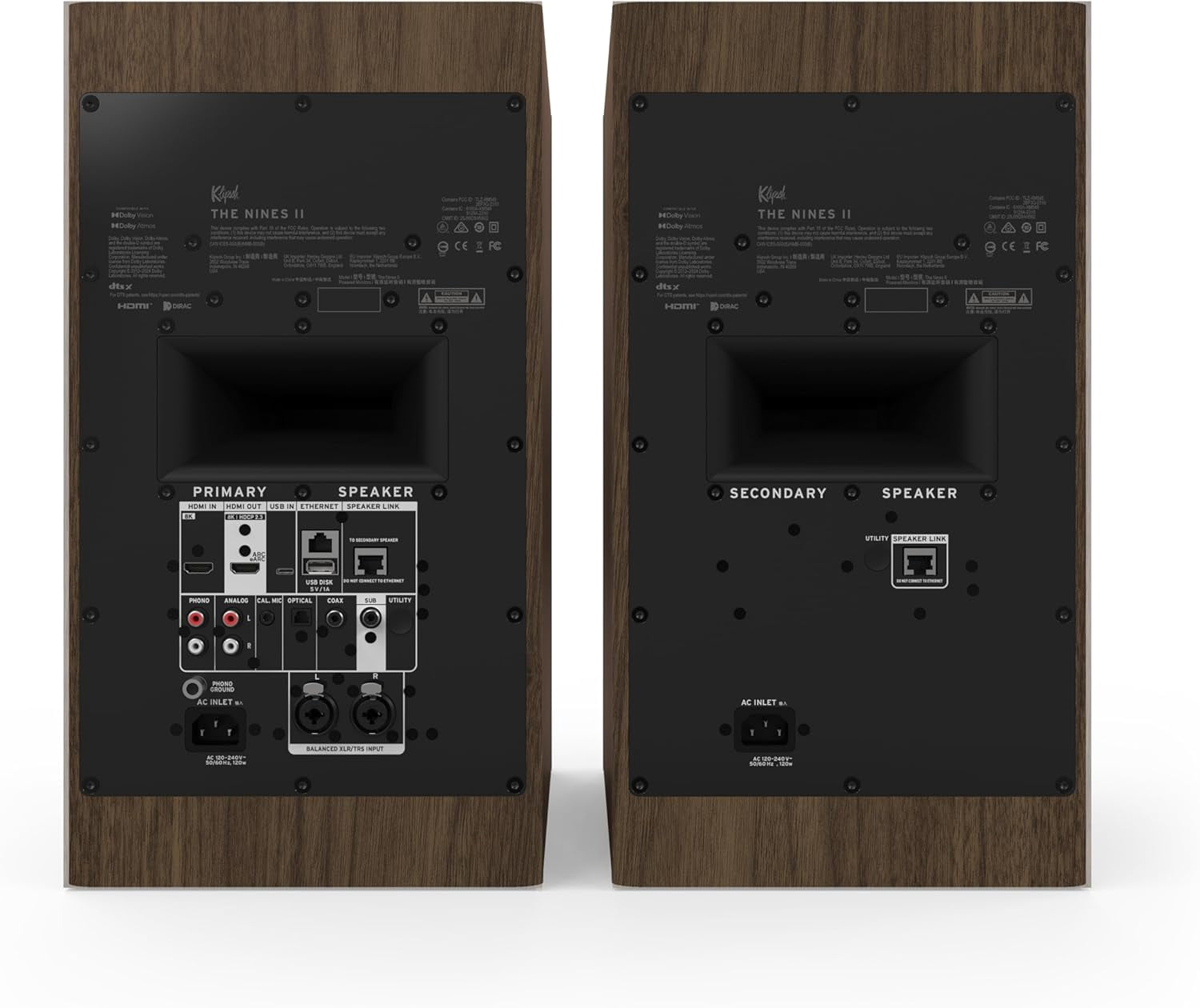 Klipsch THE-NINES-II-WALNUT 8" Dolby Atmos Powered Speaker Pair - Walnut (2026)