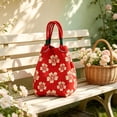 thumbnail image 5 of Yomiee Sakura Floral Knit Mini Tote Handbag for Women, Lightweight Braided Rope Handle Small Hand Bag with Magnetic Snap, Cherry Print Casual Purse for Daily Shopping Beach Vacation Outdoor Daily, 5 of 6