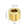 thumbnail image 2 of Unique Bargains 1/4' NPT Laiton Hexagonal Fraisé Bouchons contre-Foncé Interne Hexagonal Douille Raccords Mâle 8 Pack, 2 of 6