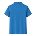 thumbnail image 6 of Polo Shirts for Children Short Sleeve Collared Shirt Loose Fit 2 Buttons Golf Tshirts Casual Versatile Summer Top for Unisex Dark Blue 120, 6 of 6
