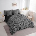 thumbnail image 3 of jejeloiu Leopard Cheetah Print 7-Piece Twin Bedding Sets,Ribbon Bow Tie Bedding Comforter Set,Gray Black Sheet Sets For Kids,Luxury Bedroom Decor Reversible, 3 of 8