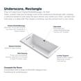 thumbnail image 5 of Kohler 1167-GH-95 60 x 30 in. Underscore Drop-In Heated Bubblemassage Air Bath - Ice Gray, 5 of 7