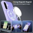 thumbnail image 3 of Magnetic Matte Phone Case with Ring Kickstand for Samsung Galaxy A56 5G (6.7"), Compatible with MagSafe and Magnetic Car Mount/Power Bank, Anti-Scratch, Protective Translucent Back Cover, Lightpurple, 3 of 6