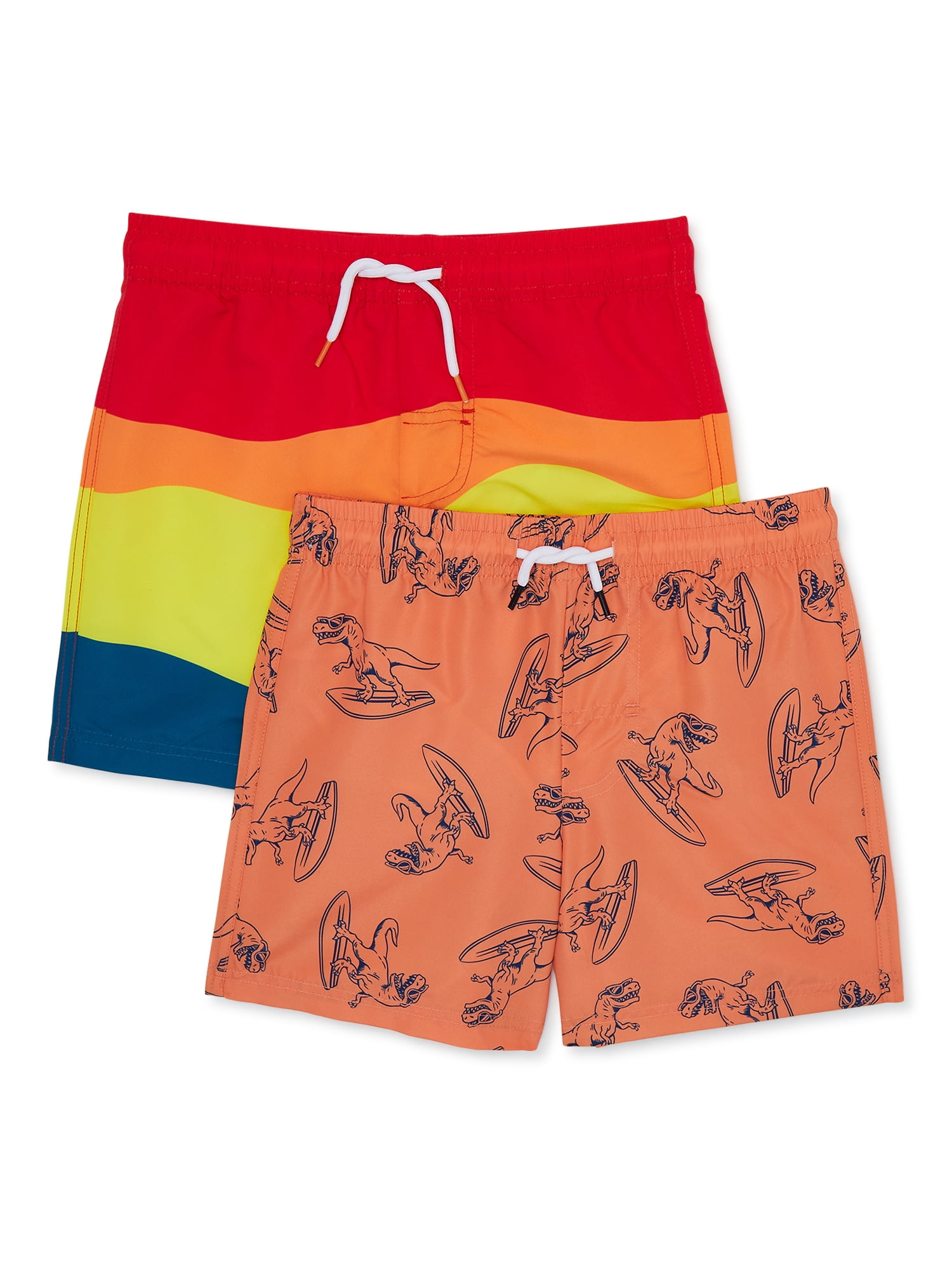 BCool Boys Print Swim Trunks, 2Pack, Sizes 412