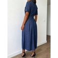 thumbnail image 4 of Dark Wash Dress With Collar And Front Buttons, 4 of 15