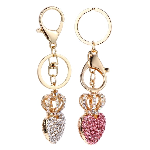 HEANUJJ 2Pcs Heart Keychain Zinc Alloy Fashion Keychain for Decoration