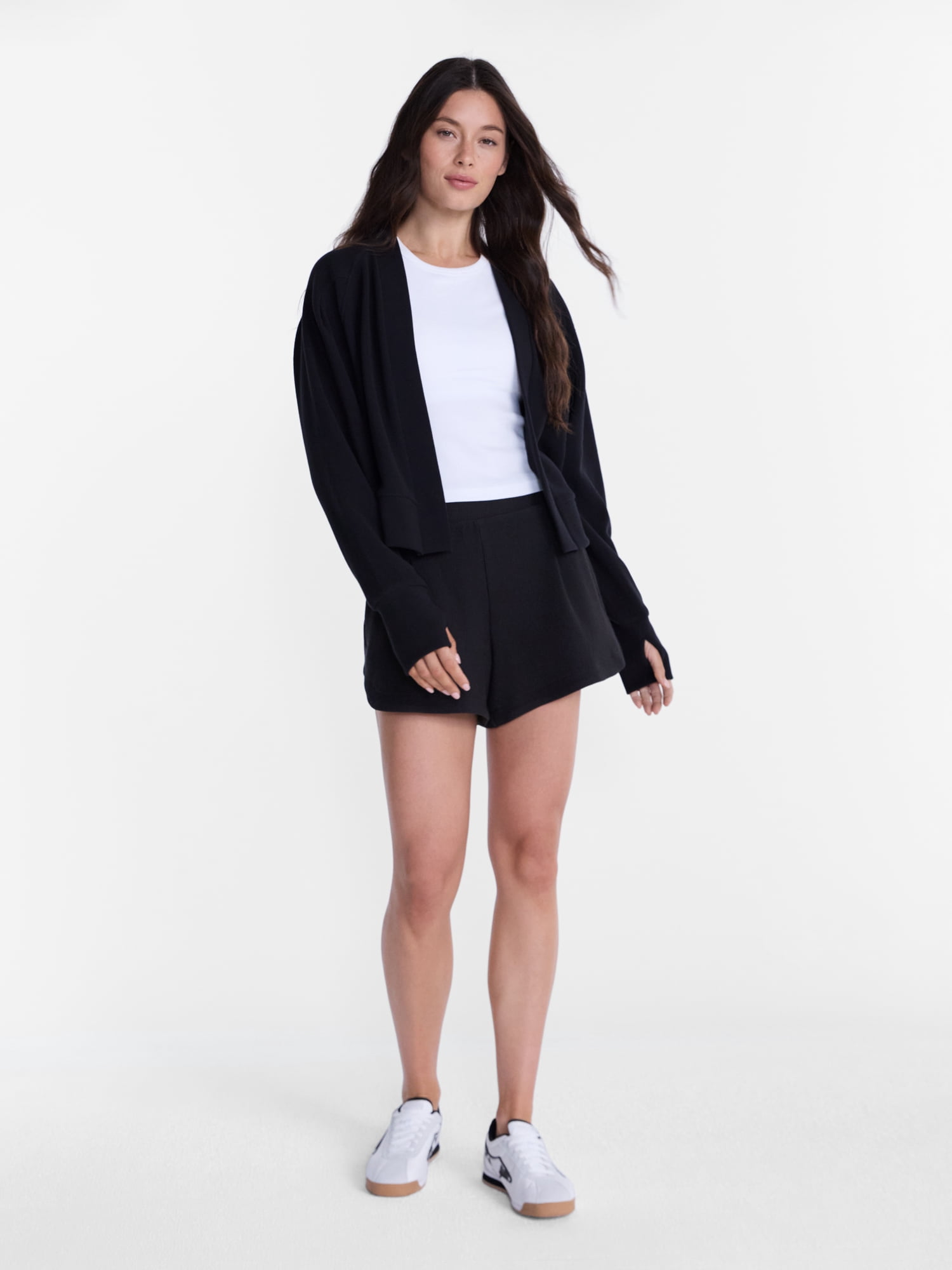 Avia Women's and Women's Plus Ribbed Ottoman Shrug Cardigan, Sizes XS-4X