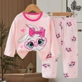 thumbnail image 2 of FYDUU Little Girls Pajamas Set Long Sleeve Cute Print Sleepwear Comfortable Loungewear For Toddler Kids Soft Two Piece Outfit Stylish Elegant 5-8 Years, 2 of 3