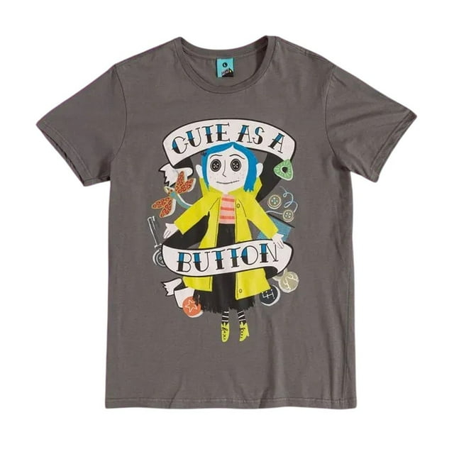 Coraline Womens Cute As A Button Doll Fitted T-Shirt