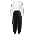 thumbnail image 3 of vastwit Kids Girls Hip-Hop Street Dance Costume Sport Outfit Long Sleeve Mesh Crop Top Vest Pants Ivory 10, 3 of 7