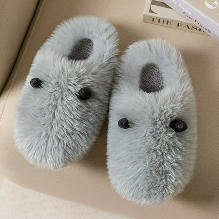 

CoCopeaunt New Women Slippers Autumn and Winter Fur Slippers Indoor Household Slippers Soft Bottom Solid Color Home Cotton Slippers