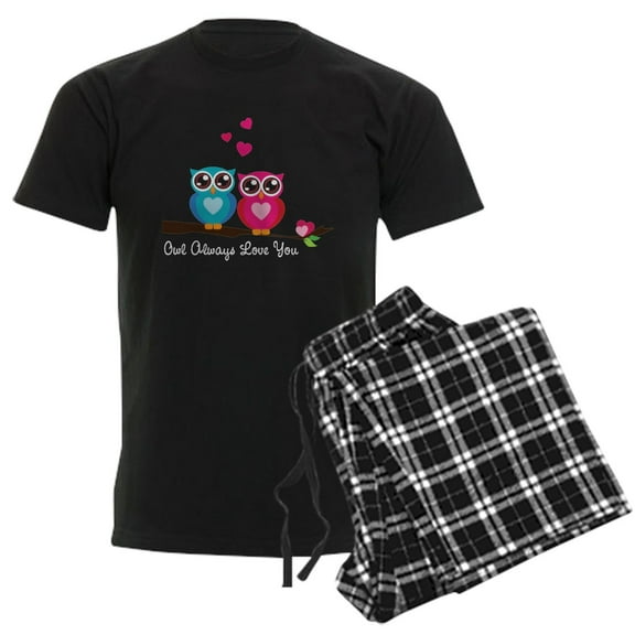 CafePress - Owl Always Love You Men's Dark Pajamas - Men's Dark Loose Fit Cotton Pajama Set