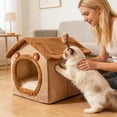 thumbnail image 4 of BotaniNest Lit de Sommeil d'Intérieur Chaud pour Chat d'Hiver Confortable, Convient aux Chats, Chiots et, 4 of 7