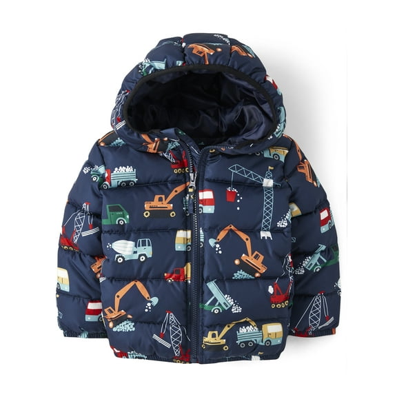 The Children's Place Toddler Boys Printed Hooded Zip-Up Puffer Jacket, Sizes 12M-5T