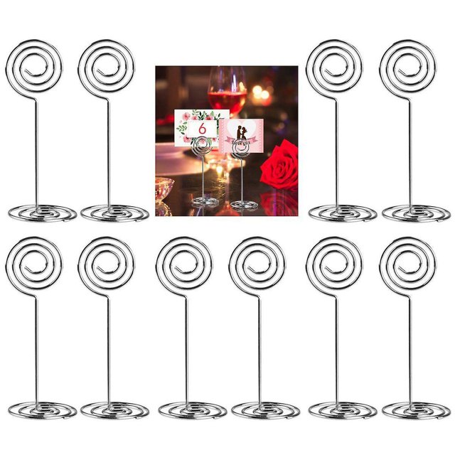 10 Uds. Soportes para fotos de números de mesa de remolino para reuniones de Fiesta de bodas