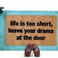 thumbnail image 2 of 16x24 Inch Coir Mat Thin Rubber Front Door Mat Outside Entrance Door Rug Indoor Funny Welcome Mats Outdoor Front Doormat for Outside Patio Floor Entry Porch Garage Office, life is too short, 2 of 8