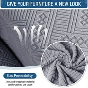 TAOCOCO Recliner 3 Seater Sofa Slipcover Couch Covers for Reclining Sofa Anti-Slip Couch Protector with Pockets, Light Gray