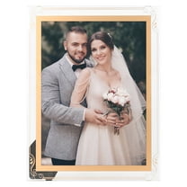 REGALWOVEN Glass Picture Frame for Tabletop Display Vertical or Horizontal, Photo Frames for Wedding Home Decor Gold 3.5x5