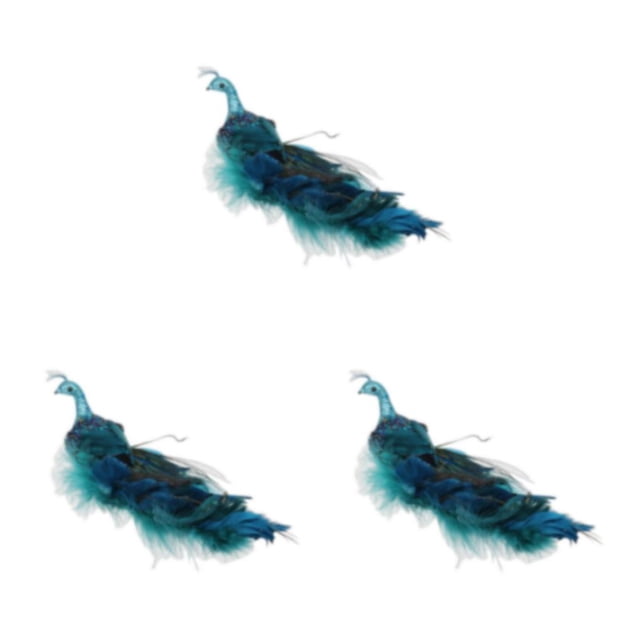Adornos navideños Cateissary Pavo Real Azul Decoración Clip-On