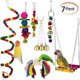 thumbnail image 1 of Juguetes Colgantes Para Loros, Campana Colgante, Mascota, Pájaro, Cuerda De Algodón, Hamaca, Juguete Columpio, Cuentas De Madera, Cuerda, Pájaros, Juego De Juguete Para Masticar 7 Uds. Inevent PT001077-00, 1 of 5