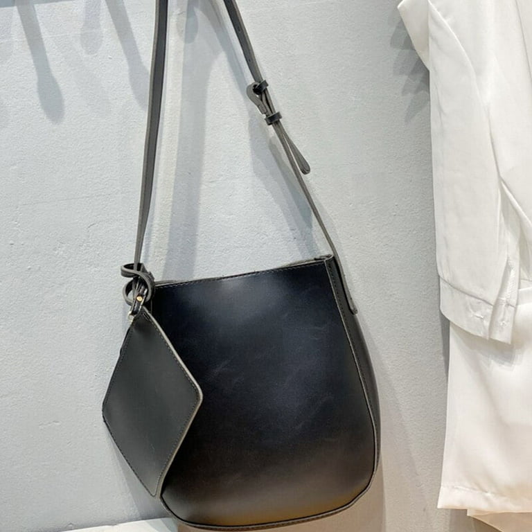 Women Vintage Small Saddle Shoulder Bags Pu Leather Crossbody Bag