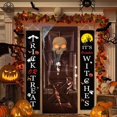 thumbnail image 1 of SUTENGDA Halloween Decorations Outdoor Halloween Front Door Welcome Signs Halloween Trick or Treat Banner Halloween Porch Hanging Sign Decor Halloween Porch Banner Halloween Home Party De, 1 of 5