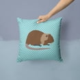 thumbnail image 2 of Carolines Treasures BB8053PW1414 Coypu Nutria River Rat Blue Check Fabric Decorative Pillow, 14 x 14 in., 2 of 4