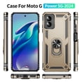 thumbnail image 3 of Dteck for Motorola Moto G Play 4G 2024 Case, Shockproof Heavy Duty Rotated Ring Kickstand Metal Ring Bracket All-Round Anti Drop Armor TPU+PC Case with Magnetic car Mount Cover, Gold, 3 of 4