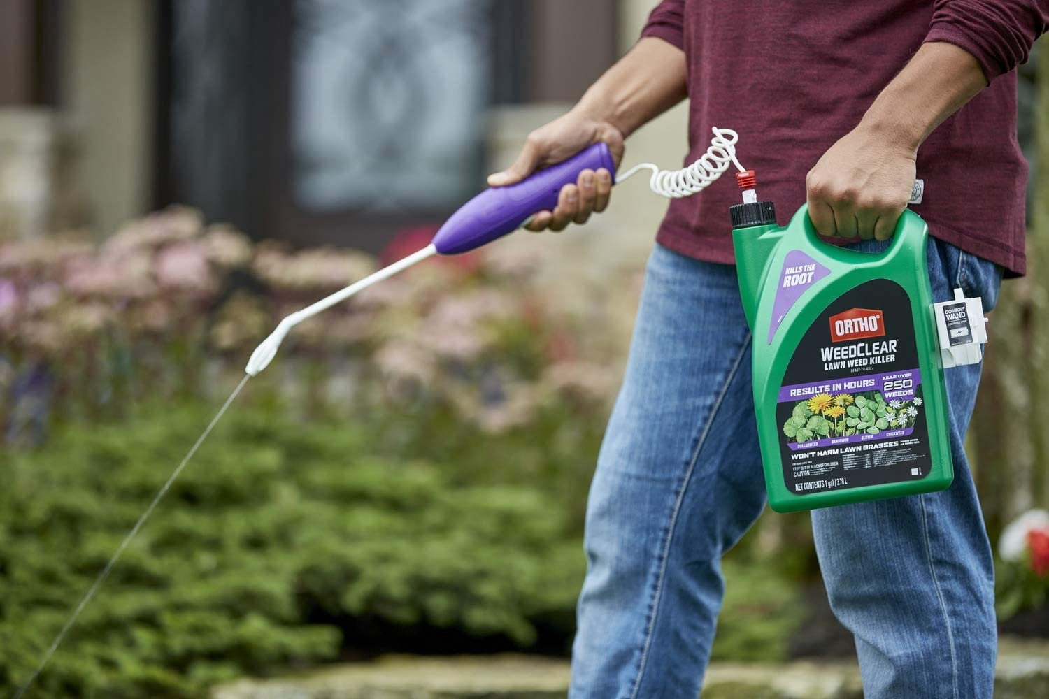 Ortho WeedClear Lawn Weed Killer Ready-to-Use1 - with Comfort Wand, Results in Hours, Kills Dollarweed, Dandelion, Clover and Chickweed to the Root, 1 gal.